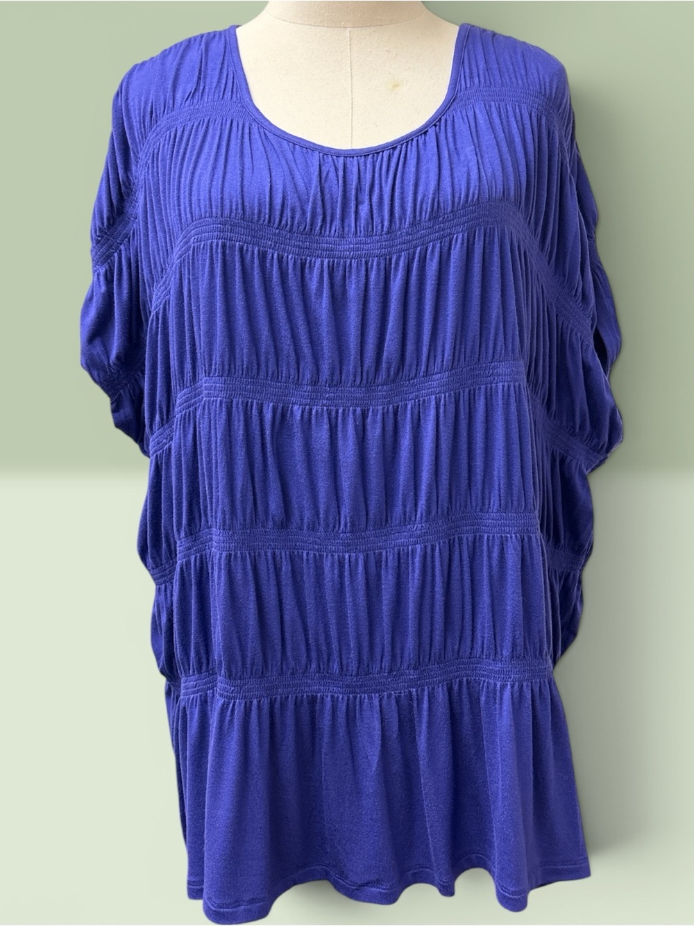 *LIKE NEW*Grace & Lace Royal Blue Ruched Scoop-Neck Tunic